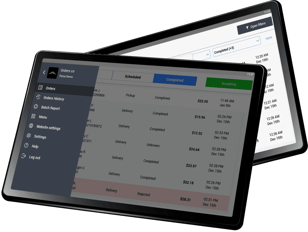 online ordering tablet